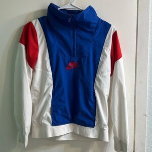 Nike youth pullover size large only worn a couple times white, blue and red
